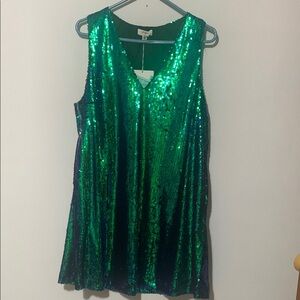 Umgee Green Sequin Dress